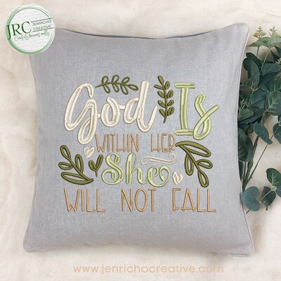 God is With in Her Embroidered Pillow Cover - image2